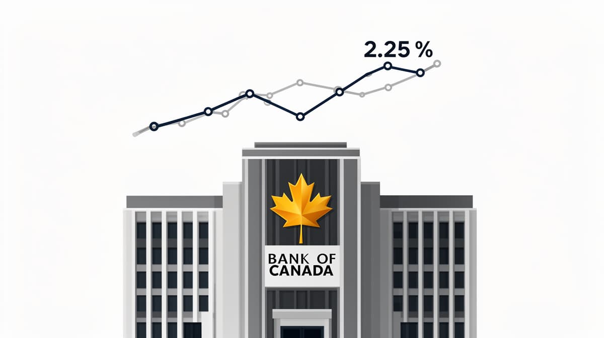 La Banque du Canada maintient son taux à 2,25 % : prévisions pour 2026